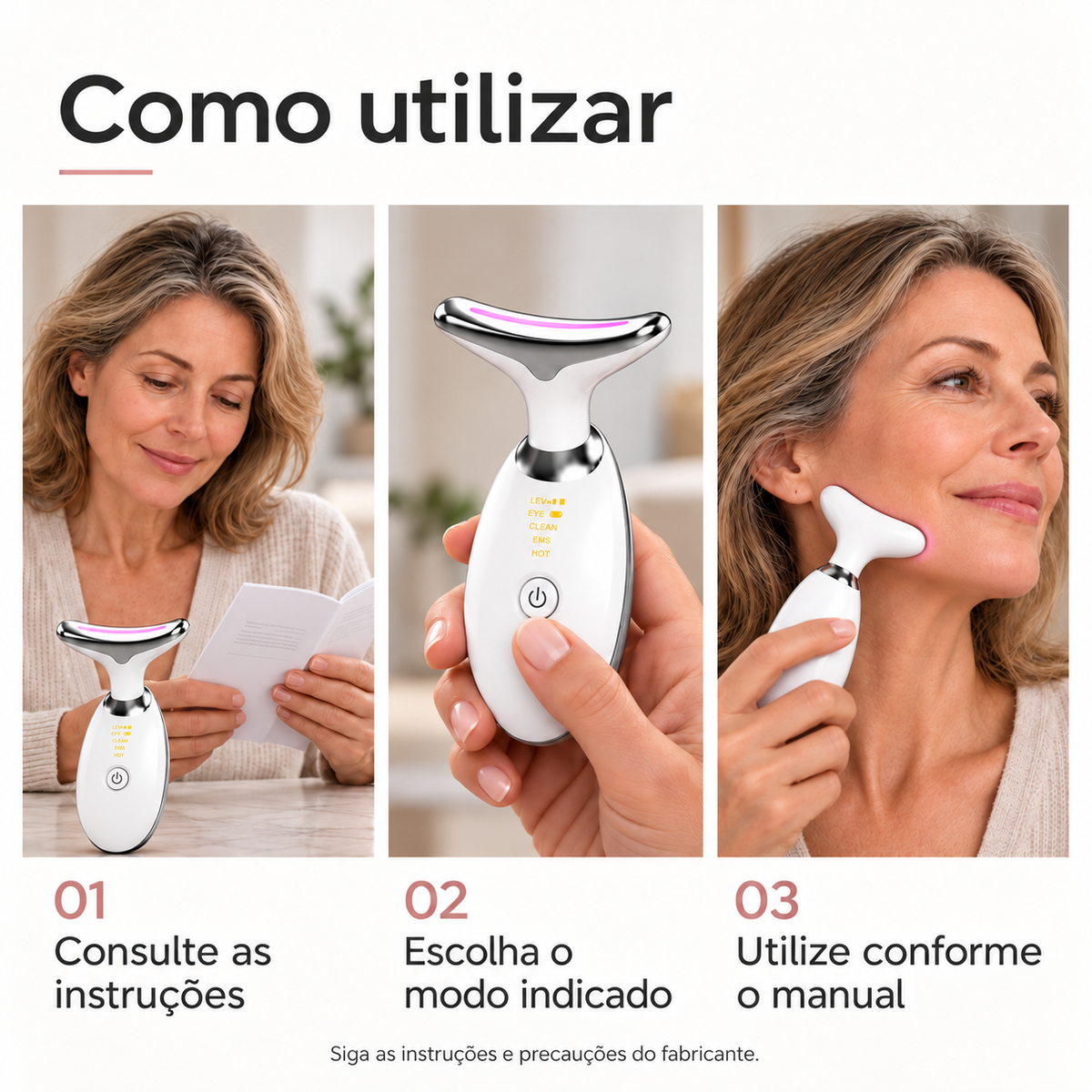 Aparelho LED para Pescoço e Rosto